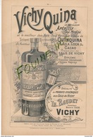 Pub Illustrée 1899 Apéritif VICHY QUINA Quinquina Citronnade Vichy / Aux Sels De Vichy Th Baudet ( Alccol Distillateur - Advertising