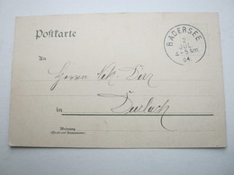 1904 , BADERSEE  , Klarer Stempel Auf Karte - Feldpost (portvrij)