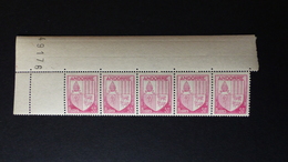 ANDORRE - YT N° 94 ** Bande Horizontale De 5 Timbres + BDF - Unused Stamps