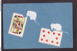 CPA Jeu De Cartes Carte à Jouer Playing Cards Circulé Souris Mouse Gaufré Embossed - Cartes à Jouer