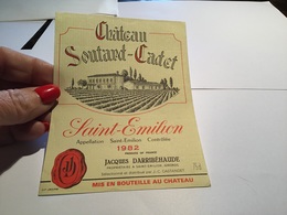 Étiquettes De Vins Château Soutart  Cadet Saint-Émilion 1982 Gironde - Altri & Non Classificati