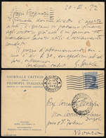 1922 - Cartolina Del "Giornale Critico Della Filosofia Italiana" Con Testo Autografo E Firma Del Fil... - Other & Unclassified