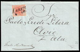 1851 - 15 Cent. Rosso Vermiglio, II Tipo, Carta A Mano (4), Perfetto, Su Lettera Da Lonato 6/6/1851,... - Lombardy-Venetia