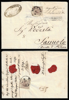 1854 - 30 Cent. Bruno Lillaceo, II Tipo, Carta A Mano (9), Due Esemplari, Uno Al Verso, Su Sovracope... - Lombardy-Venetia