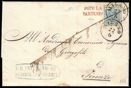 1854 - 45 Cent. Azzurro Verdastro, II Tipo, Carta A Mano (11a), Perfetto, Su Lettera Da Milano 22/6/... - Lombardo-Venetien