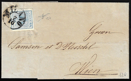 1856 - 45 Cent. Azzurro Grigiastro Chiaro, III Tipo, Carta A Mano (12b), Perfetto, Su Lettera Da Mil... - Lombardy-Venetia