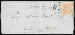 1858 - 15 Cent. Rosa Chiaro, III Tipo, Carta A Macchina (20e), Perfetto, Su Lettera Da Mantova 31/10... - Lombardo-Venetien