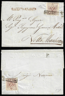 1855 - 30 Cent. Bruno Rosiccio, Carta A Macchina (21a), Due Esemplari, Uno Al Verso, Su Sovracoperta... - Lombardije-Venetië