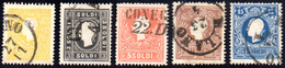 1858 - II Emissione, I Tipo (23/27), Usati, Perfetti. Tutti Firmati Da Noti Periti.... - Lombardo-Vénétie