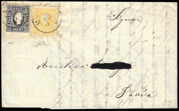 1859 - 2 Soldi Giallo, 3 Soldi Nero, Entrambi I Tipo (23/24), Perfetti, Su Lettera Da Milano 30/5/18... - Lombardy-Venetia