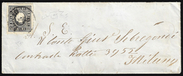 1859 - 2 Soldi Nero, I Tipo (24), Perfetto, Isolato Su Busta Da Milano 15/4/1859 Per Città. Bella. R... - Lombardije-Venetië