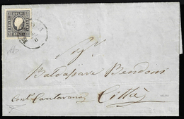 1862 - 3 Soldi Nero Grigio, Dent. 15 X 16, I Tipo (24A), Perfetto, Isolato Su Lettera Da Mantova 4/6... - Lombardije-Venetië