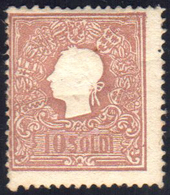 1859 - 10 Soldi Bruno, II Tipo (31), Gomma Originale, Ottimo Stato. Cert. Ferchenbauer.... - Lombardije-Venetië