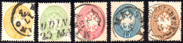 1863 - IV Emissione, Dent. 14 (36/40), Usati, Perfetti. A.Diena Per Il N. 40, Cert. SPR Per Il N. 36... - Lombardije-Venetië