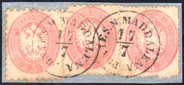 1863 - 5 Soldi Rosa, Dent. 14, 5 Soldi Rosa, Dent. 9 1/2, Due Esemplari (38,43), Ottimo Stato, Usati... - Lombardy-Venetia