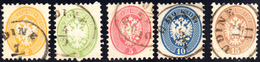 1864/65 - V Emissione, Dent. 9 1/2 (41/45), Perfetti, Tutti Usati Ad Udine. Cert. Vaccari E Raybaudi... - Lombardo-Vénétie