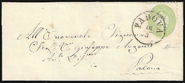 1864 - 3 Soldi Verde Giallastro, Dent. 9 1/2 (42a), Perfetto, Isolato Su Sovracoperta Di Lettera Da ... - Lombardo-Venetien