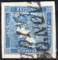 1851 - 3 Cent. Mercurio, Azzurro Scuro (3a), Perfetto, Usato A Udine 30/11. Bello! A.Diena.... - Lombardy-Venetia