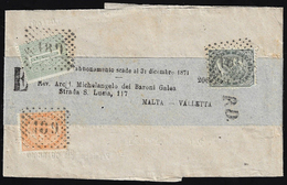 1871 - 1 Cent., 5 Cent., Angolo Mancante, 10 Cent. De La Rue, Tiratura Di Torino (T14,T16,T17), Su B... - Sonstige & Ohne Zuordnung