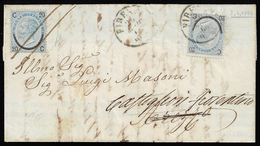 1866 - 20 Cent. Su 15 Cent. Ferro Di Cavallo, III Tipo (25), Perfetto, Su Lettera Da Firenze 26/3/18... - Other & Unclassified