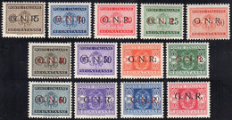 1944 - Soprastampati G.N.R., Tiratura Di Verona (47/59), Gomma Integra, Perfetti. Sassone, Cert. Fer... - Otros & Sin Clasificación