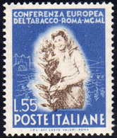 1950 - 55 Lire Tabacco, Stampa Del Centro Evanescente (631b), Gomma Integra, Leggermente Bicolore Co... - Autres & Non Classés