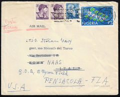 1961 - Lettera Affrancata Con Un Francobollo Della Nigeria Per Roma, Rispedita Previa Riaffrancatura... - Sonstige & Ohne Zuordnung