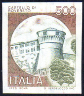 1980 - 500 Lire Castelli, Non Dentellato (Sass. Spec. 1139 Ef), Gomma Integra, Perfetto. Cert. Diena... - Otros & Sin Clasificación