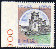 1980 - 1.000 Lire Castelli, Non Dentellato A Sinistra (Sass. Spec. 1145Eh), Bordo Di Foglio, Gomma I... - Other & Unclassified