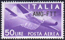 POSTA AEREA 1954 - 50 Lire, Nuovo Tipo Di Soprastampa (22A), Ottima Centratura, Gomma Integra, Perfe... - Autres & Non Classés