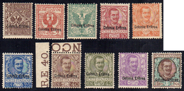 1903 - Floreale Soprastampati, 10 Valori (19/28), Il 40 Cent. Con Centratura Eccezionale, Gomma Inte... - Eritrea