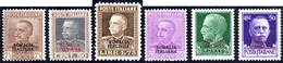 1928/31 - Soprastampati, Sei Valori (116/118,139,165/166), Gomma Integra, Perfetti. Sorani Per Il N.... - Somalie