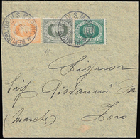 1898 - 5 Cent. Verde Olivastro, 5 Cent. Verde, 30 Cent. Giallo Chiaro (13,27,16), Perfetti, Su Gran ... - Andere & Zonder Classificatie