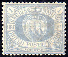 1894 - 1 Lira Oltremare Stemma (31), Discreta Centratura, Gomma Integra, Perfetto. Cert. G.Oliva.... - Autres & Non Classés