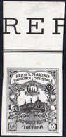 1916 - 10 + 5 Cent. Croce Rossa, Prova Di Stampa In Nero, Non Dentellata (CEI P50A, € 1.250+), Bordo... - Other & Unclassified