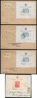1938 - 5 Lire Indipendenza, Foglietto (1), Tre Esemplari Su Altrettante Buste Raccomandate Per La Gr... - Blocks & Sheetlets
