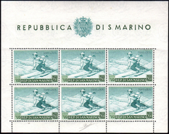 1953 - 200 Lire Sciatrice, Foglietto (15), Gomma Integra, Perfetto. Bello! Cert. Sorani.... - Blocks & Kleinbögen