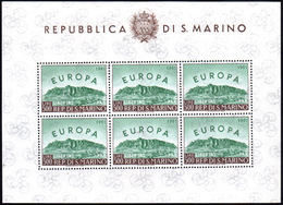 1961 - 500 Lire Europa, Foglietto (23), Gomma Integra, Perfetto.... - Blokken & Velletjes