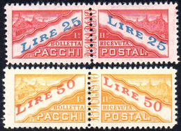 1946 - 25 Lire E 50 Lire, Filigrana Corona (31/32), Gomma Integra, Perfetti.... - Parcel Post Stamps