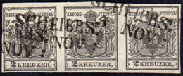 AUSTRIA 1850 - 2 Kr. Grigio Nero, Carta A Mano (3), Sriscia Di Tre, Perfetta, Usta A Scheibbs 5/11. ... - Otros - Europa