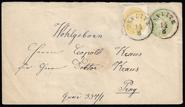 AUSTRIA 1863 INTERI POSTALI - 3 Kr. Verde, Busta Postale, Integrata Con 2 Kr. Giallo, Dent. 9 1/2 (2... - Europe (Other)