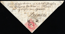 AUSTRIA 1870 - 5 Kr. Rosso (34), Perfetto, Su Lettera Di Formato Triangolare Da Innsbruck 21/1/1870 ... - Sonstige - Europa