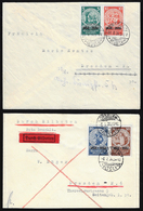 GERMANIA REICH 1934 - Beneficienza Soprastampati (479/482), Serie Completa Su Due Buste Da Dresda Pe... - Europe (Other)