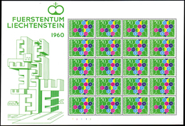 LIECHTENSTEIN MINIFOGLI 1960 - 50 R. Europa CEPT, Minifoglio Di 20 Esemplari (355), Gomma Integra, P... - Autres - Europe