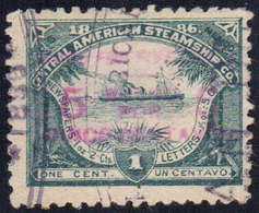 CENTRAL AMERICAN STEAMSHIP COMPANY 1866 - 5 Cent. Su 1 Cent., Usato, Perfetto. Raro Usato.... - Other & Unclassified