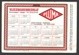 Wommelgem - Vleeswarenbedrijf Pluma - Kalender 1974 - Zelfklever / Sticker - Wommelgem