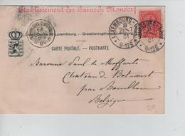 PR7601/ CP Mondorf-les-Bains C.Luxembourg Gare 1901 > Château De Botassart Par Bouillon C.Relais Noirfontaine-Sensenruth - Maschinenstempel (EMA)