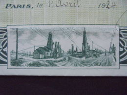 ROUMANIE - PARIS 1924 - VICTORIA, EXPLOITATION PETROLE A BAICOI-TZINTEA - ACTION NOMINATIVE 100 FRS - BELLE VIGNETTE - Other & Unclassified