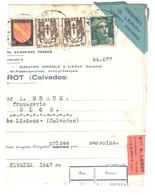 LIVAROT Calvados Facture Du 7/2/1947 Au Tarif De 1946 2F Gandon 10c Chaînes Brisées 30c Alsace Yv 713 670 756 - Briefe U. Dokumente