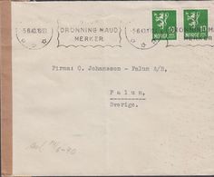 1940. ÅPNET VED TYSK CENSUR. TRONDHEIM 5 6 40 To Falun, Sverige. Reklame: Polar-Kist ... (MICHEL 220) - JF310330 - Lettres & Documents
